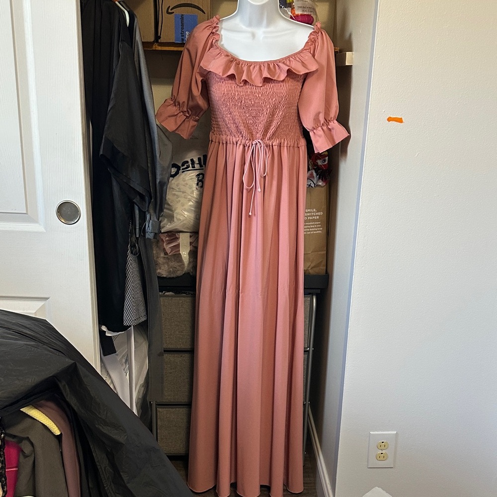 Burnt Rose Colored Maternity Dress Size Small Super Stretchy! Worn Once!